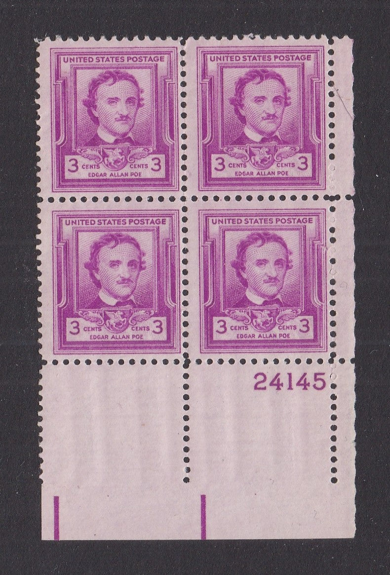 # 986 (1949) Edgar Allan Poe - PB, LR #24145, FVF MNH