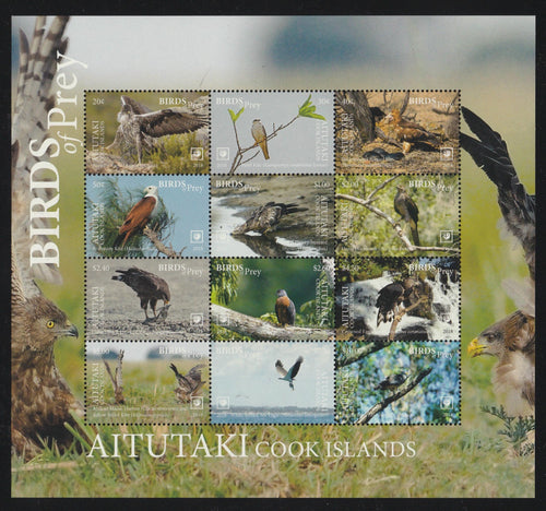 Aitutaki (2018) Birds of Prey Miniature Sheet