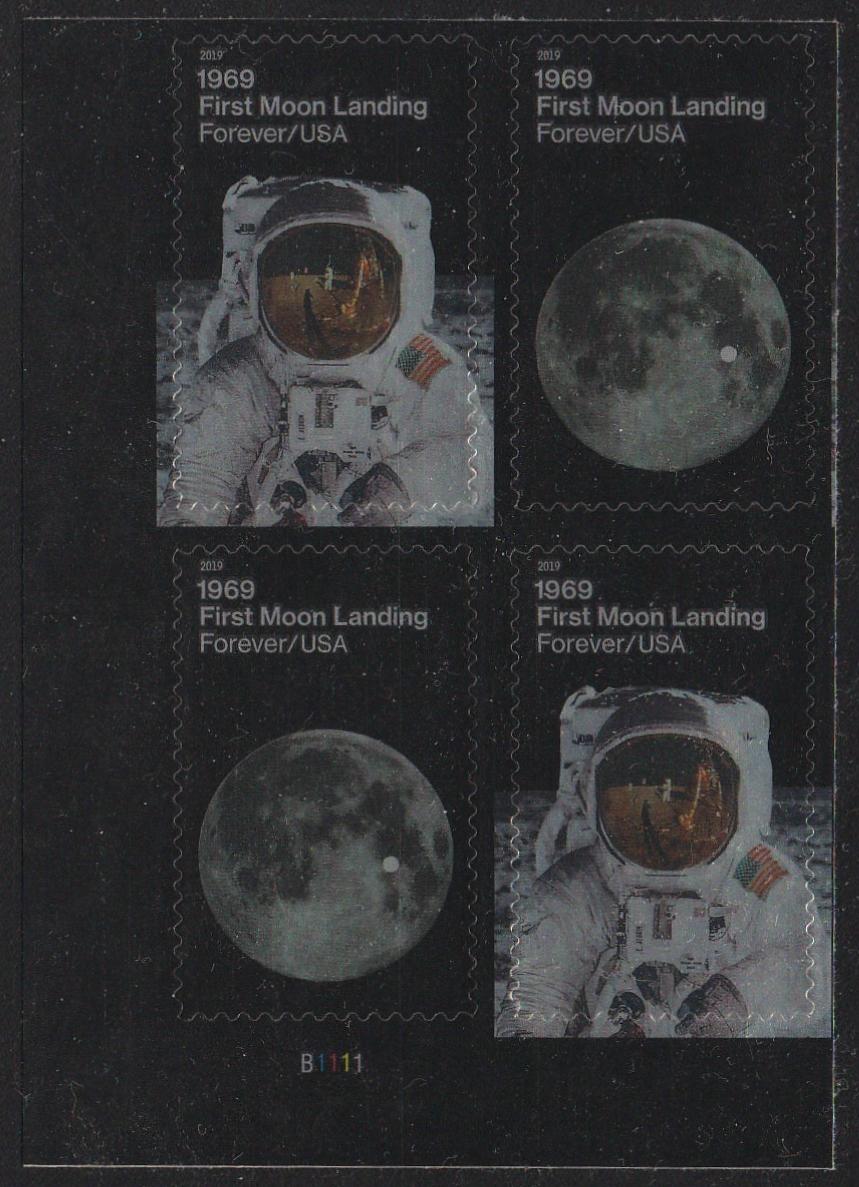 # 5399-5400 (2019) Apollo 11 Moon Landing - PB, LL #B1111, MNH