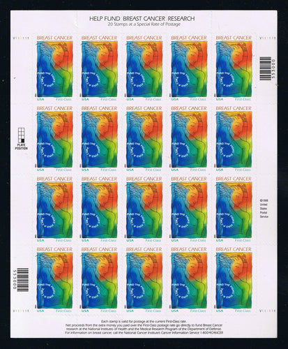 # B1 (1998) Breast Cancer Research, Semi-Postal - Pane, MNH