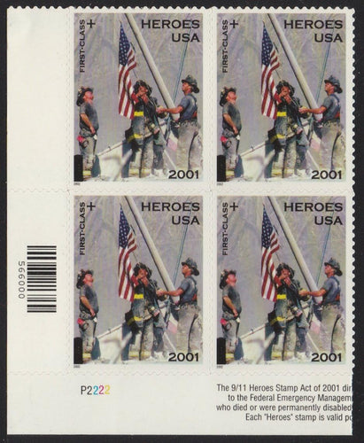 # B2 (2001) Heroes of 2001, Semi-Postal - PB, LL #P2222, MNH