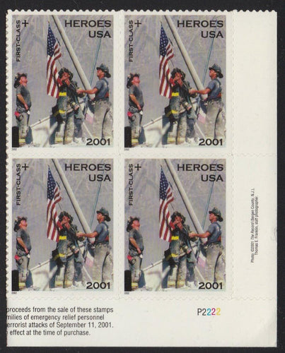 # B2 (2001) Heroes of 2001, Semi-Postal - PB, LR #P2222, MNH