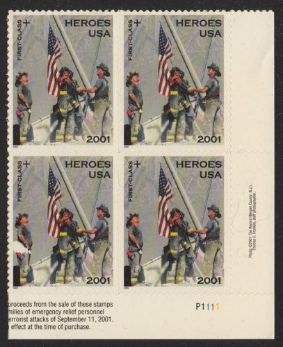 # B2 (2001) Heroes of 2001, Semi-Postal - PB, LR #P1111, MNH