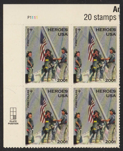 # B2 (2001) Heroes of 2001, Semi-Postal - PB, UL #P1111, MNH