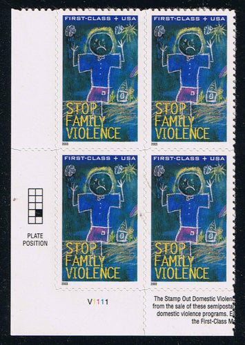 # B3 (2003) Family Violence, Semi-Postal - PB, LL #V1111, MNH