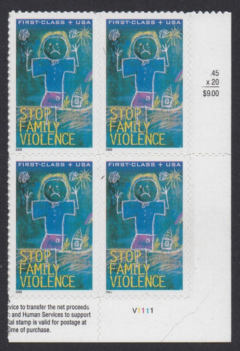 # B3 (2003) Family Violence, Semi-Postal - PB, LR #V1111, MNH