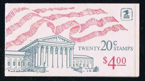 BK140A (1983) Flag & Supreme Court - BKLT, #2, Hi-Brite Cardstock, Scoring, MNH