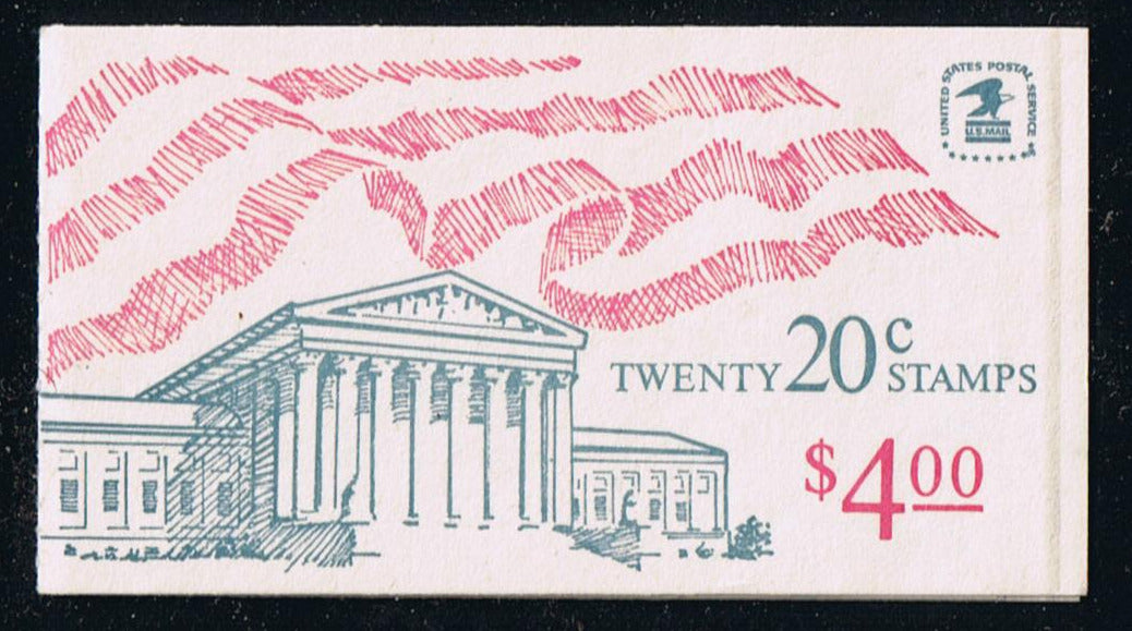 BK140A (1983) Flag & Supreme Court - BKLT, #2, Hi-Brite Cardstock, Scoring, MNH