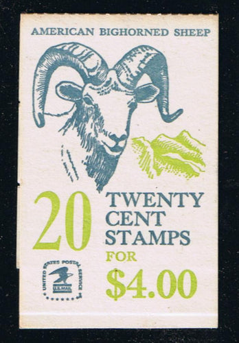 BK142 (1982) Bighorn Sheep - BKLT, #10 Top Pane, Yellow Green, No Dot