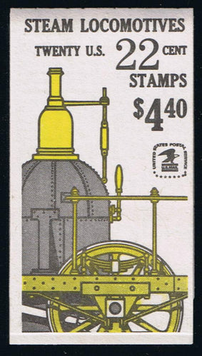 BK163 (1987) Steam Locomotives - BKLT, Plt #2, Type II EE Dashes, Red & Black Bar, MNH