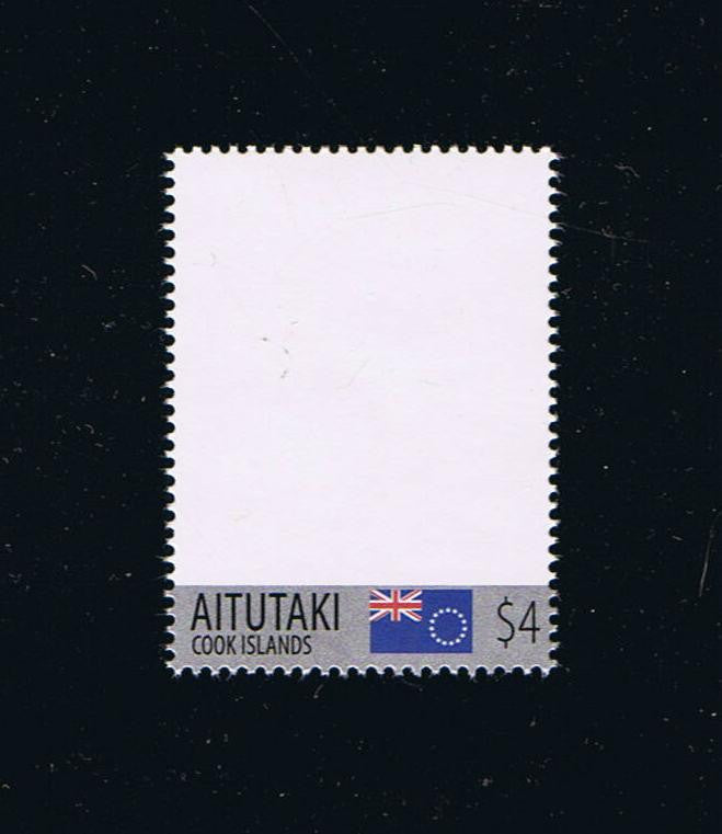 Aitutaki # 598 “Blank Stamp” 2013 Issue with Flag