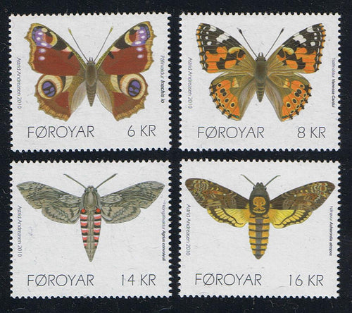 Faroe Islands #529-32 (2010) Butterflies - Sgls, Set/4, MNH