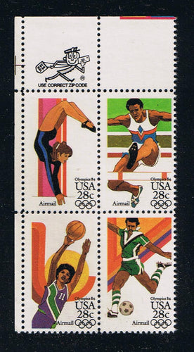 # C101-04 (1983) Summer Olympics - Mr. Zip, BK/4, UL, MNH