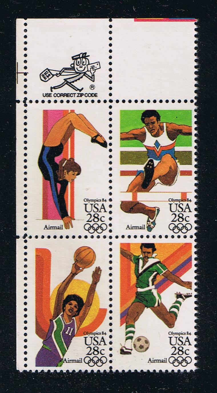 # C101-04 (1983) Summer Olympics - Mr. Zip, BK/4, UL, MNH