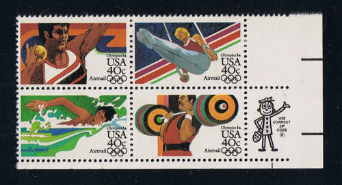 # C105-08 (1983) Summer Olympics - Mr. Zip, BK/4, LR, MNH