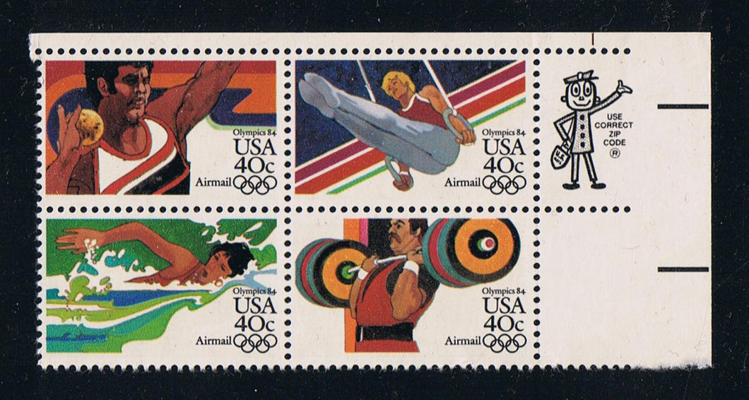 # C105-08 (1983) Summer Olympics  - Mr. Zip, BK/4, UR, MNH