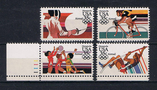 # C109-12 (1983) Summer Olympics - Sgls, Set/4 w plt #, MNH