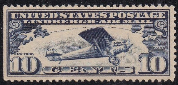 # C10 (1927) Lindbergh's Plane Airmail - Sgl, MNH, SE [5]