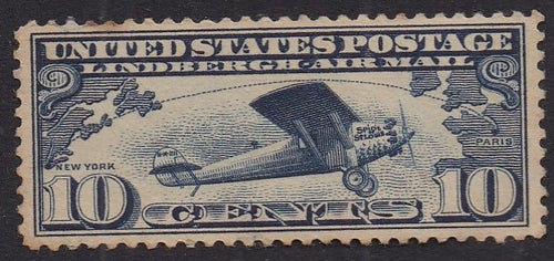 # C10 (1927) Lindbergh's Plane - Sgl, MNH, stain [4]