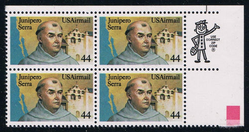# C116 (1985) Junipero Serra - Mr. Zip, BK/4, UR, MNH