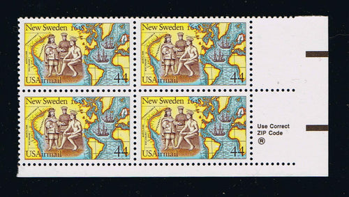 # C117 (1988) New Sweden Settlement - Zip BK/4, LR, MNH