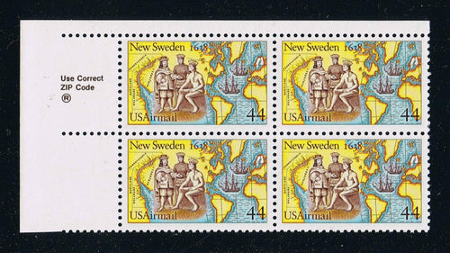 # C117 (1988) New Sweden Settlement - Zip BK/4, UL, MNH