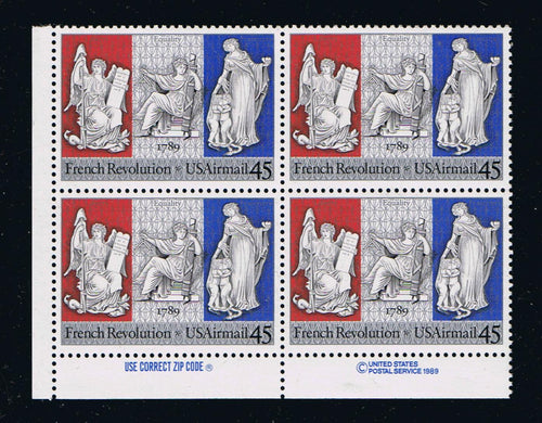 # C120  (1989) French Bicentennial - Zip BK/4, LL, MNH