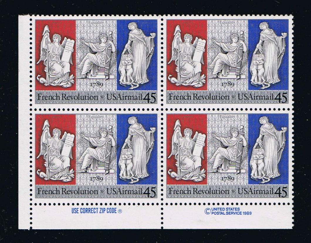 # C120  (1989) French Bicentennial - Zip BK/4, LL, MNH