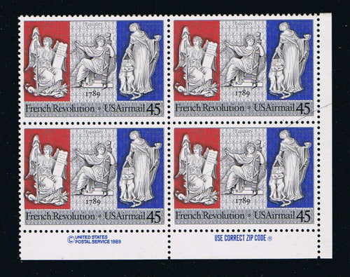 # C120 (1989) French Bicentennial - Zip BK/4, LR, MNH