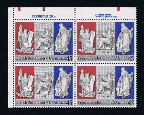 # C120 (1989) French Bicentennial - Zip BK/4, UL, MNH