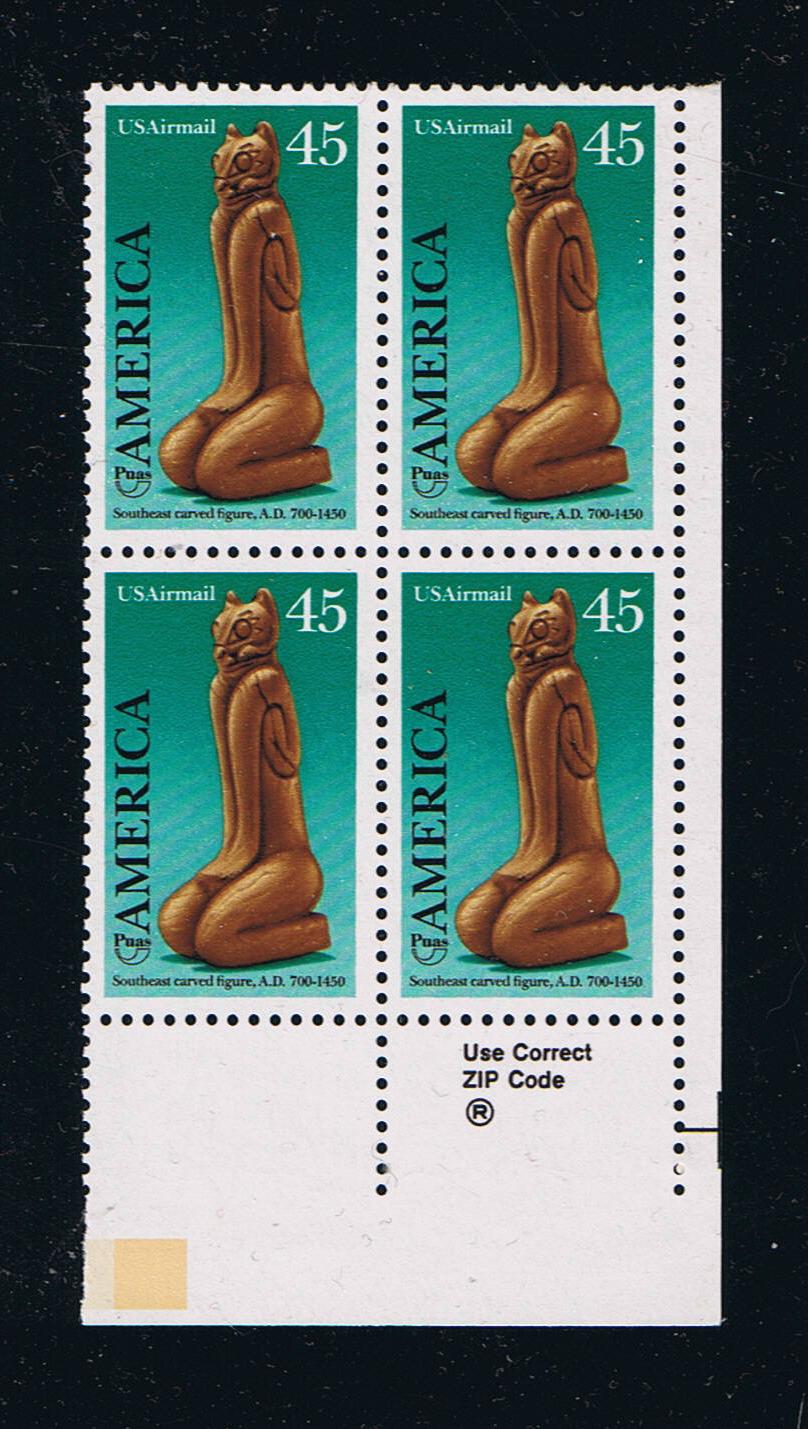 # C121 (1989) Carved Figure - Zip, BK/4, LR, MNH