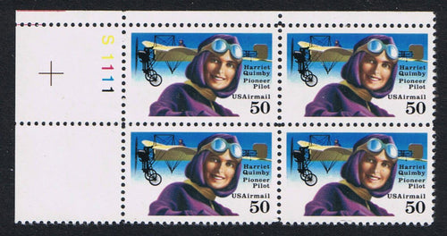 # C128 (1991) Harriet Quimby, OA tag, perf 11 - PB, UL #S1111, MNH