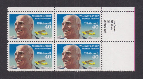 # C129 (1991) William Piper, Perf 11, SG - Zip BK/4, UR, MNH