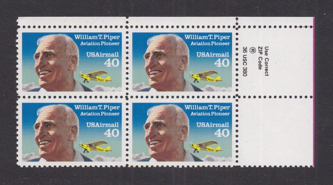 # C129 (1991) William Piper, Perf 11, SG - Zip BK/4, UR, MNH