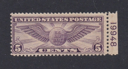# C12 (1930) Winged Globe - Plt sgl, R #19948, Fine MH [3]