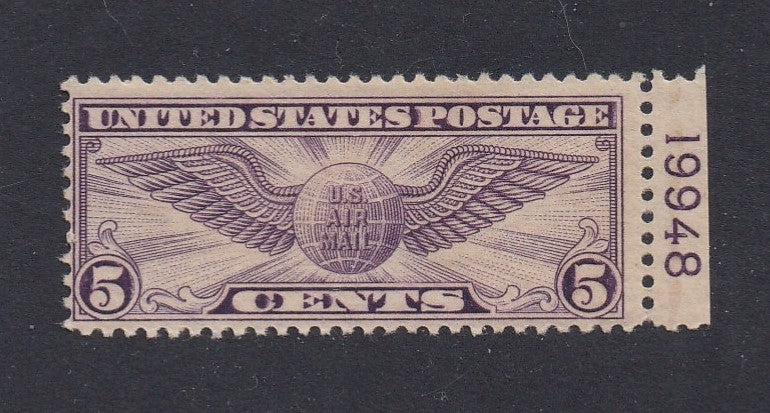 # C12 (1930) Winged Globe - Plt sgl, R #19948, Fine MH [3]
