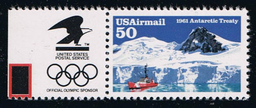 # C130 (1991) Antarctic Treaty - Sgl w Olympic Logo, MNH