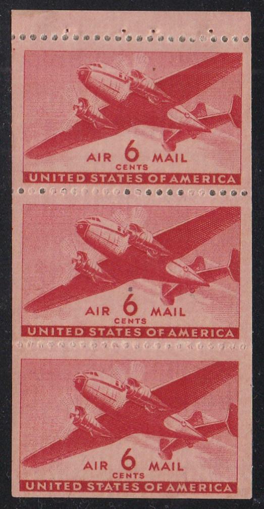 # C25a (1943) Twin-Motored Transport - Bklt pane, MNH [2]