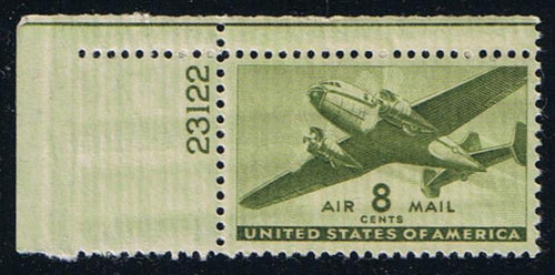 # C26 (1944) Twin-Motored Transport - Plt sgl, UL #23122, XF MNH