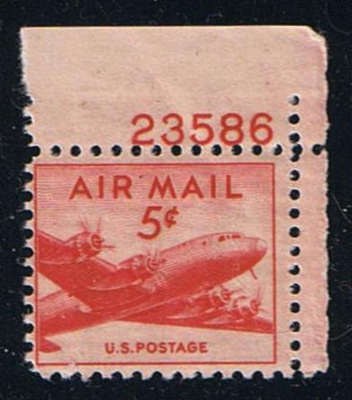 # C33 (1947) DC-4 Skymaster - Plt sgl, UR #23586, MNH