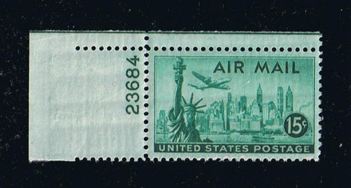 # C35 (1947) Lockheed Constellation, Wet Print - Plt sgl, UL #23684, MNH