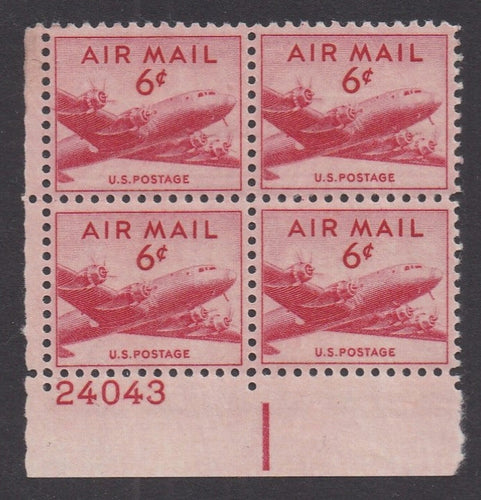 # C39 (1949) DC-4 Skymaster, Wet Print - PB, LL #24043, MNH