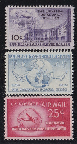 # C42-C44 (1949) UPU Issue - Sgls, Set/3, MNH