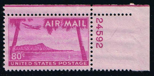 # C46 (1952) Diamond Head, Hawaii - Plt sgl, UR #24592, MNH