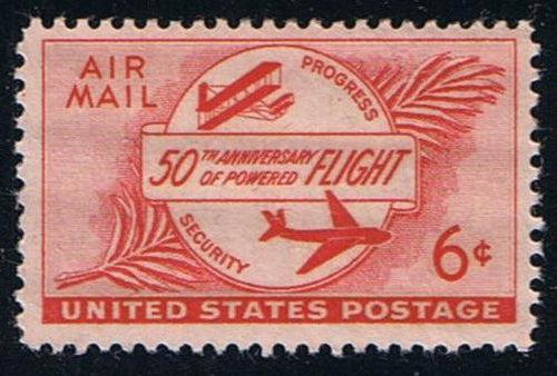 # C47 (1953) Wright Plane & Modern Jet - Sgl, MNH
