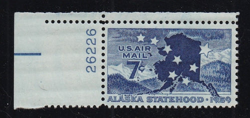 # C53 (1959) Alaska Statehood - Plt sgl, UL #26226, MNH