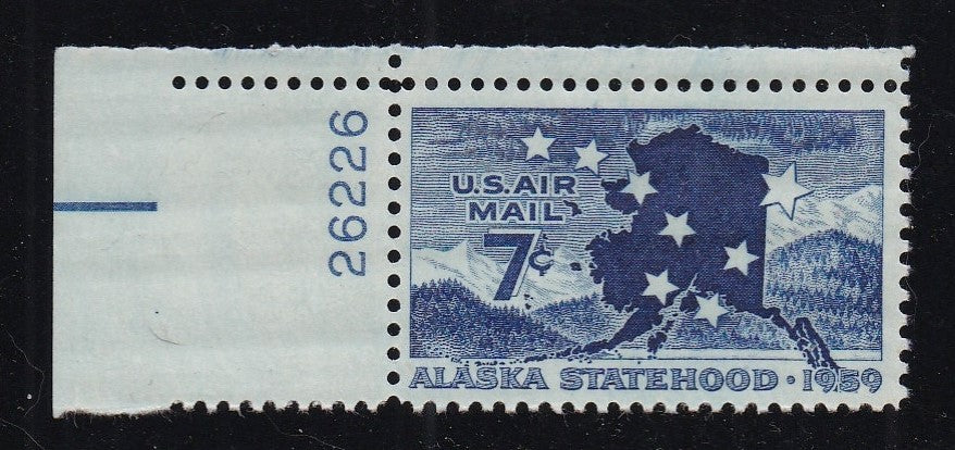 # C53 (1959) Alaska Statehood - Plt sgl, UL #26226, MNH
