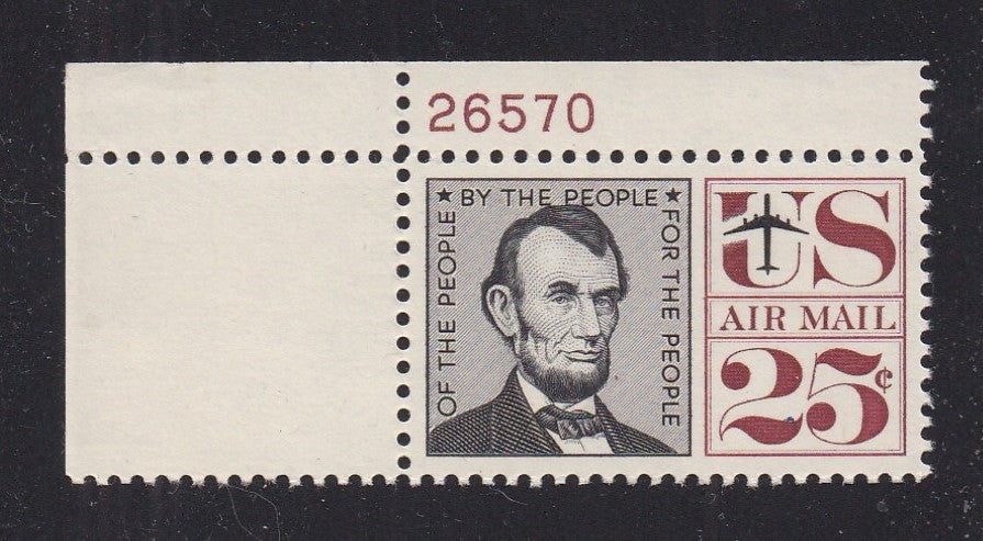 # C59 (1960) Lincoln - Plt sgl, UL #26570, MNH