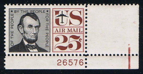 # C59 (1960) Lincoln - Plt sgl, LR #26576, MNH