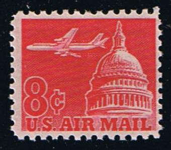# C64a (1963) Airliner over Capitol, Tagged - Sgl, MNH